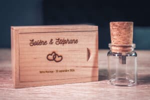 Clé USB Personnalisée en Coffret Bois - Souvenirs intemporels de votre événement